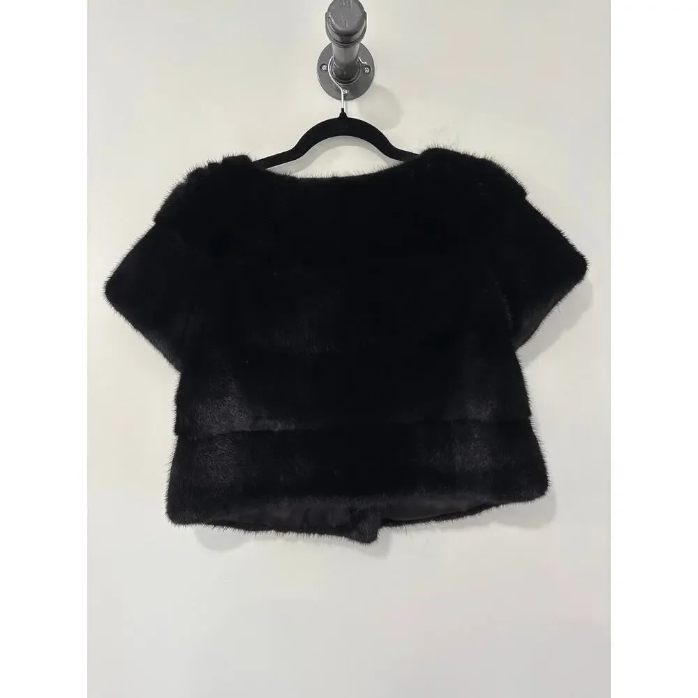 Saga Furs Black Mink Cropped Coat Size S